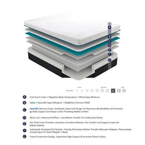 Priyas Home 11" Eastern King Hybrid Latex Gel Infused Memory Foam Microcoil Mattress - Gray