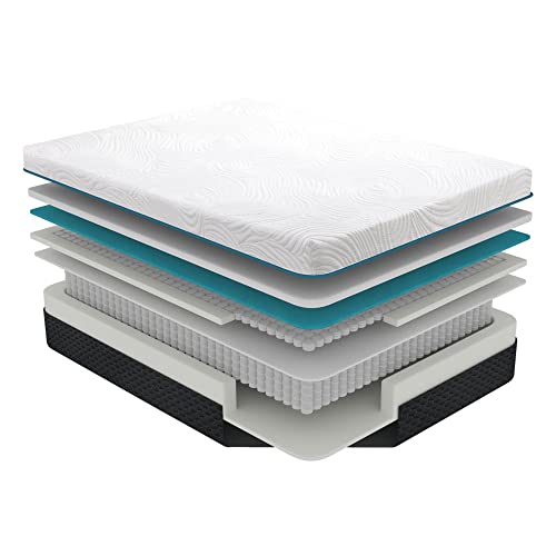 Priyas Home 11" Eastern King Hybrid Latex Gel Infused Memory Foam Microcoil Mattress - Gray