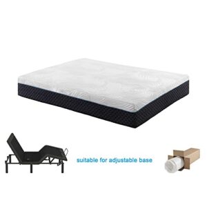 Priyas Home 11" Eastern King Hybrid Latex Gel Infused Memory Foam Microcoil Mattress - Gray