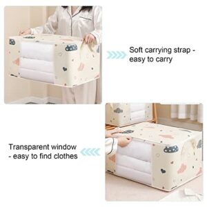 Resszo Blanket Storage Bags, Storage Bins Clothes Storage, Foldable Comforter Storage Bag, Under Bed Storage Containers for Organizing, Clothing, Bedroom, Comforter, Closet, Dorm, Quilts, Organizer, 2 Pack