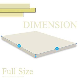 Mayton Soft 2-inch Foam Mattress Topper with Optimum Body Support | Comfortable and Breathable Bed Toppers for Mattress with Orthopedic Benefits, Helps Relieve Luber and Back Pain, Full, Off-White