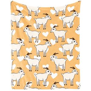 goat blanket gifts, 60"x80" flannel fleece throw blanket soft, lightweight, comfortable, warm goat themed blanket for goat lovers adults kids