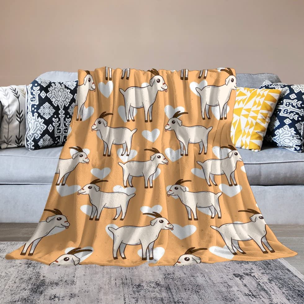 Goat Blanket Gifts, 60"x80" Flannel Fleece Throw Blanket Soft, Lightweight, Comfortable, Warm Goat Themed Blanket for Goat Lovers Adults Kids