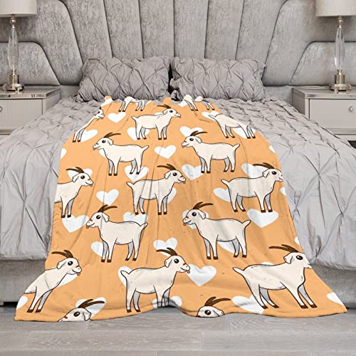 Goat Blanket Gifts, 60"x80" Flannel Fleece Throw Blanket Soft, Lightweight, Comfortable, Warm Goat Themed Blanket for Goat Lovers Adults Kids