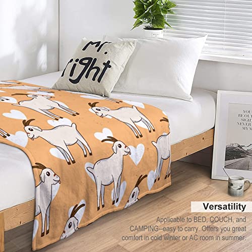 Goat Blanket Gifts, 60"x80" Flannel Fleece Throw Blanket Soft, Lightweight, Comfortable, Warm Goat Themed Blanket for Goat Lovers Adults Kids