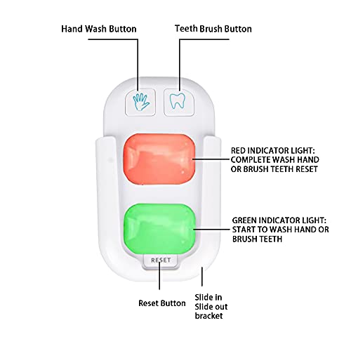 SOARING Timer for Kids,Wireless Battery Powered 2 Minutes Teeth Brush Timer,20 Seconds Bathroom Hand Washing Timer, Color Indicator Light Stick on Bathroom Timer for Children Training Coach