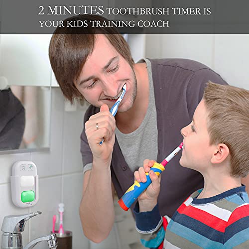 SOARING Timer for Kids,Wireless Battery Powered 2 Minutes Teeth Brush Timer,20 Seconds Bathroom Hand Washing Timer, Color Indicator Light Stick on Bathroom Timer for Children Training Coach
