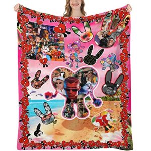 papfespy bad blankets bunny blanket for aldult animes diy blanket throw blankets, flannel fleece blankets and throws for sofa, queen size air conditioning blankets 50"x40"