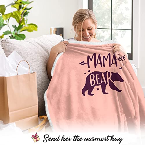 Mother 's Day Gifts for Mom from Daughter Son - Spring Summer Hooded Blanket - Mother 's Day Gifts for Wife from Husband, Birthday Gifts for Mom, Wife Birthday Gift - Mama Bear Wearable Blanket Hoodie