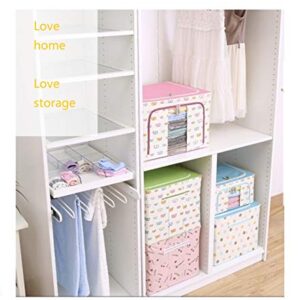 66L Foldable Storage Box, Large Capacity Cothing Storage Box with Steel Frame Support, Quilt Storage Bag, Stackable Container Clothing Storage Box with Transparent Window and Carry Handles