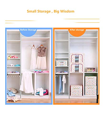 66L Foldable Storage Box, Large Capacity Cothing Storage Box with Steel Frame Support, Quilt Storage Bag, Stackable Container Clothing Storage Box with Transparent Window and Carry Handles