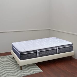 treaton/spring air, 13-inch plush euro top pocket coil foam encased hybrid mattress. full, grey