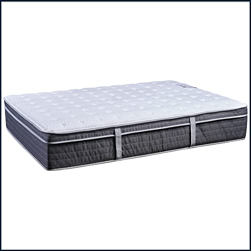 Treaton/Spring Air, 13-Inch Plush Euro top Pocket Coil Foam Encased Hybrid Mattress. Full, Grey