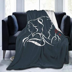 ndzhzeo throw blanket beauty within the beast lightweight soft cozy fleece bed blanket fit office home couch sofa suitable for all season 60"x50"
