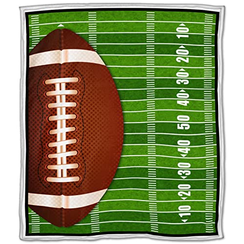 Football Blankets and Throws 50"X40" Soft Flannel Sports Blankets for Mens Boys Plush Cozy Throws for Bed Sofa Gifts