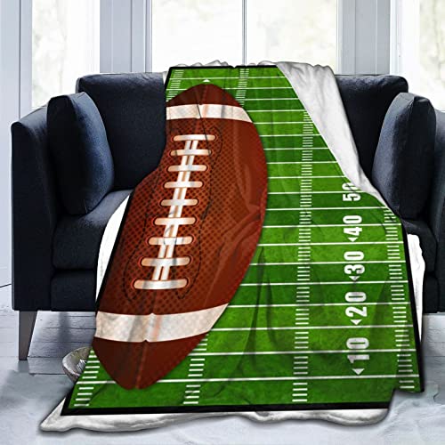 Football Blankets and Throws 50"X40" Soft Flannel Sports Blankets for Mens Boys Plush Cozy Throws for Bed Sofa Gifts