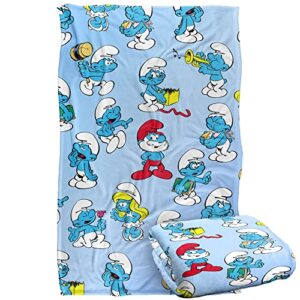 the smurfs blanket, 36"x58" smurfs all over silky touch super soft throw blanket
