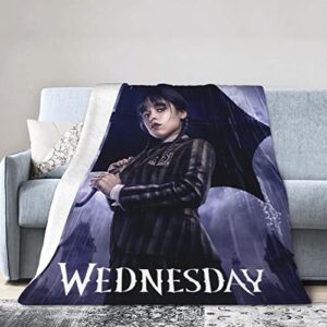 wednesdays movie blanket ultra-soft fleece throw blanket 3d fashion print bed blanket for couch sofa warm bed throw blanket 50"x40"