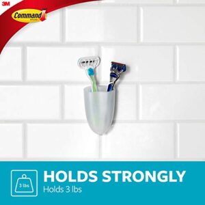 Command Picture Ledge, Slate, 1-Ledge, 10-Medium Strips, Decorate Damage-Free & Bath Razor Holder, Clear Frosted, 1-Holder, 1- Water-Resistant Strip, Organize Damage-Free