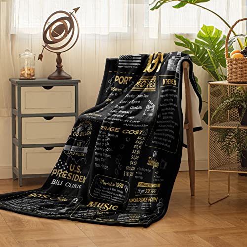 aisdfhsa 25th Anniversary Blanket Gifts Gift for 25th Silver Wedding Anniversary 25 Years of Marriage Gifts for Couple Wife Husband Dad Mom Parents Back in 1998 Throw Blanket 60Lx50W Inch