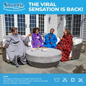 Snuggie- The Original Wearable Blanket That Has Sleeves, Warm, Cozy, Super Soft Fleece, Functional Blanket with Sleeves & Pockets for Adult, Women, Men, As Seen On TV- Blue