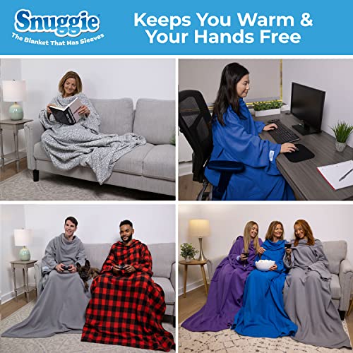 Snuggie- The Original Wearable Blanket That Has Sleeves, Warm, Cozy, Super Soft Fleece, Functional Blanket with Sleeves & Pockets for Adult, Women, Men, As Seen On TV- Blue