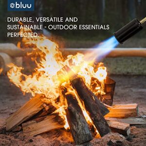 BLUU POWERFUL Cooking Propane Torch- Culinary Blow torch- Sous Vide- Adjustable Flame Thrower Fire Gun with Safety Lock- Campfire Starter- Outdoor Charcoal Lighter for Steak, BBQ and Baking