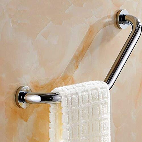 CRODY Bath Wall Attachment Handrails Grab Bar Rails Curved Stainless Steel Grab Rails,Bathtub Shower Aids Grab Bar,Safety Anti-Slip Rust Banisters, Wall Mounted Towel Rack,Support Handle for Elderly D