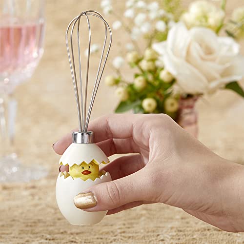 Kate Aspen Stainless-Steel Egg Whisk in Showcase Gift Box Baby Shower Favor, Silver/White