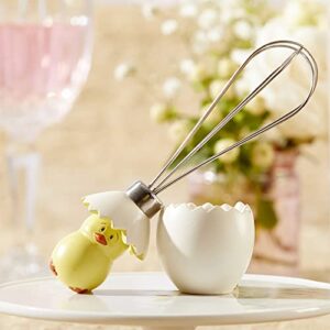 Kate Aspen Stainless-Steel Egg Whisk in Showcase Gift Box Baby Shower Favor, Silver/White