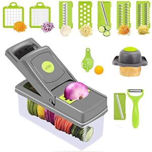 B BSIASIO Vegetable Chopper With Container Onion Chopper, Egg Slicer, Slicer, Vegetable Slicer, Professional food chopper,8 blades