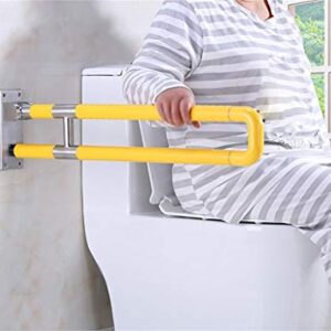 CRODY Folding Handicap Grab Bars Rails Toilet Handrails, Bathroom Grab Bar, U-Shaped Armrest, Wall-Mounted Straight Hair Towel Rack, Sturdy Stainless Steel Shower Safety Handle for Bathtub, Toilet, Ba