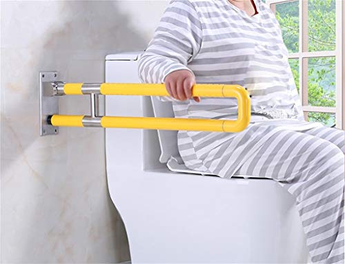 CRODY Folding Handicap Grab Bars Rails Toilet Handrails, Bathroom Grab Bar, U-Shaped Armrest, Wall-Mounted Straight Hair Towel Rack, Sturdy Stainless Steel Shower Safety Handle for Bathtub, Toilet, Ba