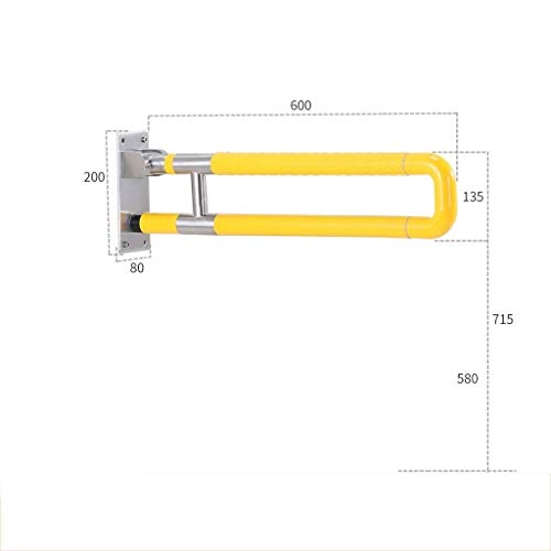 CRODY Folding Handicap Grab Bars Rails Toilet Handrails, Bathroom Grab Bar, U-Shaped Armrest, Wall-Mounted Straight Hair Towel Rack, Sturdy Stainless Steel Shower Safety Handle for Bathtub, Toilet, Ba