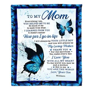 toyshea to my mom blanket everything i am you helped me to be mom gifts from daughter son personalized butterfly throws soft sherpa blanket fleece blanket for mothers day christmas birthday presents