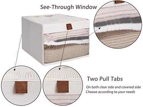 StorageWorks Closet Storage Bins with Clear Window 3 pack, Underbed Storage Box, Under Bed Clothes Organizer With Sturdy Structure and Ultra Thick Fabric 2 pack