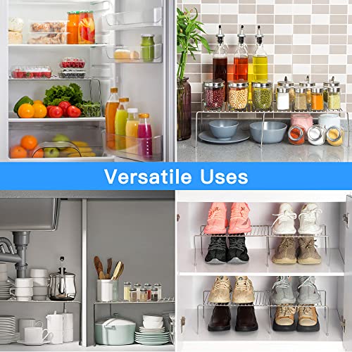 Tomorotec Stainless Steel Expandable Kitchen Storage Organizer Spice Rack Cabinet Organization Shelves Heavy-Duty Rustproof Shelf, Adjustable Durable Rack Space Saving Countertop Drawer Cabinet Pantry