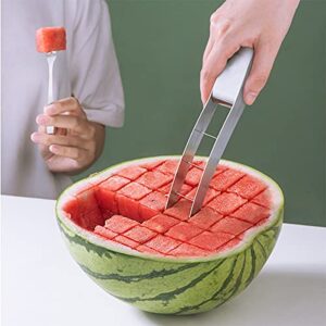 choxila Watermelon Cutter Slicer,Stainless Steel Watermelon Cube Cutter Quickly Safe Watermelon Knife,Fun Fruit Knives Salad Melon Cutter for Kitchen Gadget