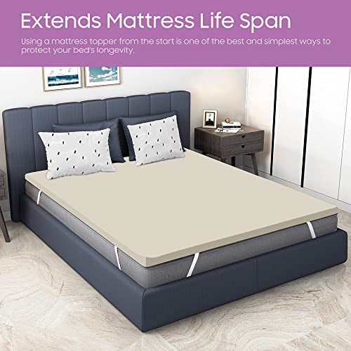 Continental Mattress 1-inch Mattress Topper for Back Pain Relief | Comfortable Bed Toppers for Mattresses with Orthopedic Benefits, Provides Accurate Balance Support for Body, Twin, White
