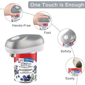 Electric Can Opener - Vcwtty One Touch Battery Operated Handheld Can Opener for Any Size, No Sharp Edge, Food-Safe, Seniors, Arthritis and Chef, Kitchen Best Gadget (Mini Silver)