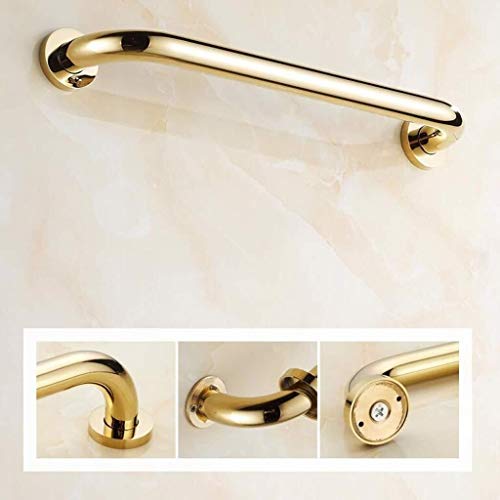 CRODY Bath Wall Attachment Handrails Grab Bar Rails Brass Shower Non-Slip Grab Bar,Wall Mounted Towel Rack Handrail, Bathtub Bathroom Safety Support Rail,Elderly Disabled Pregnant Women Polished Handl