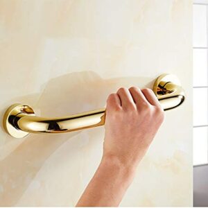 CRODY Bath Wall Attachment Handrails Grab Bar Rails Brass Shower Non-Slip Grab Bar,Wall Mounted Towel Rack Handrail, Bathtub Bathroom Safety Support Rail,Elderly Disabled Pregnant Women Polished Handl