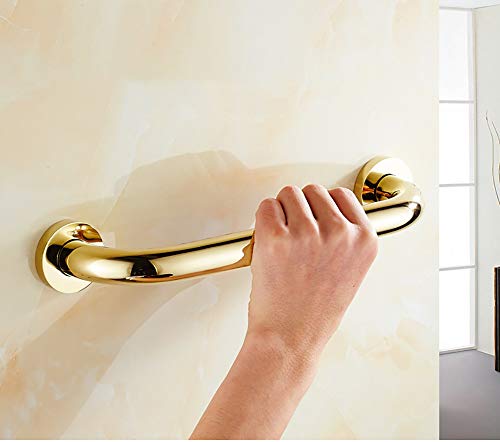 CRODY Bath Wall Attachment Handrails Grab Bar Rails Brass Shower Non-Slip Grab Bar,Wall Mounted Towel Rack Handrail, Bathtub Bathroom Safety Support Rail,Elderly Disabled Pregnant Women Polished Handl