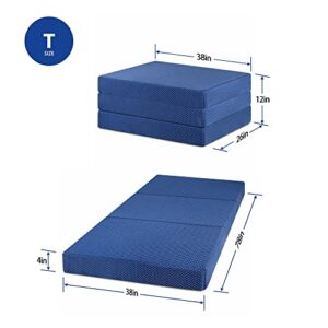 Olee Sleep Memory Foam Topper, Twin, Blue