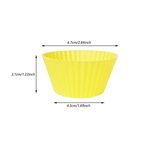 28 Pack Silicone Baking Cups, 7 Colors 2.64 inches Muffin Cups, Reusable Cupcake Mold, Non-Stick Cake Lining