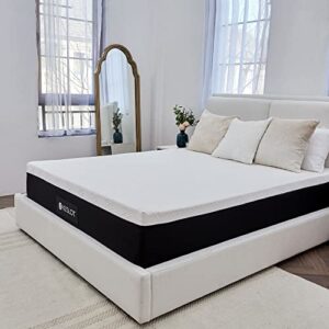 kislot ks 10 inch full memory foam mattress – soft and breathable bamboo cover and cooling gel infused memory foam – fiberglass free