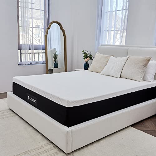 KISLOT KS 10 Inch Full Memory Foam Mattress – Soft and Breathable Bamboo Cover and Cooling Gel Infused Memory Foam – Fiberglass Free