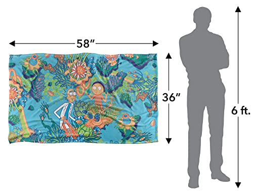 Rick and Morty Botanical Space Silky Touch Super Soft Throw Blanket 36" x 58",Multi Multicolor