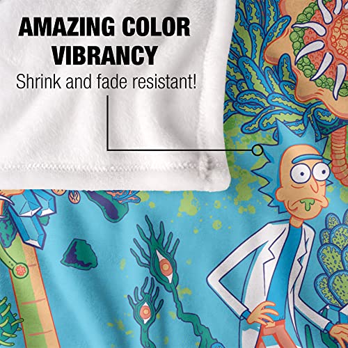 Rick and Morty Botanical Space Silky Touch Super Soft Throw Blanket 36" x 58",Multi Multicolor