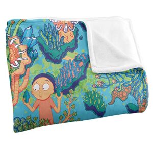 Rick and Morty Botanical Space Silky Touch Super Soft Throw Blanket 36" x 58",Multi Multicolor